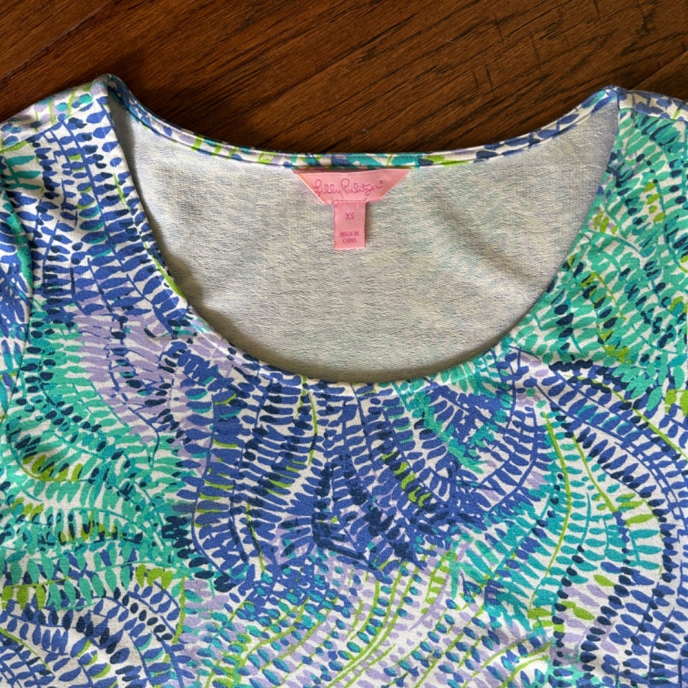 Lilly Pulitzer Tammy T-Shirt Dress Size XS Small Blue Current Fantasea - Picture 6 of 13